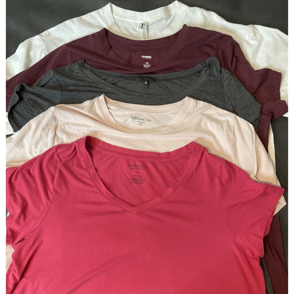 Lot of 5 T-Shirts Tops Shirts Womens PLUS Size 1X